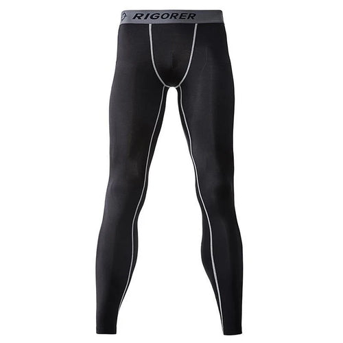 Rigorer Men's Compression Pants Sports Leggings Men's Compression Pants Sports Leggings Black-Grey