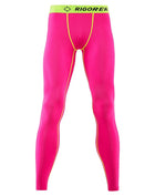 Rigorer Men's Compression Pants Sports Leggings Men's Compression Pants Sports Leggings Rose Red