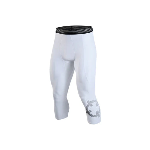 Rigorer 28% Spandex Compression Cropped Pants Rigorer 28_ Spandex Compression Cropped Pants White