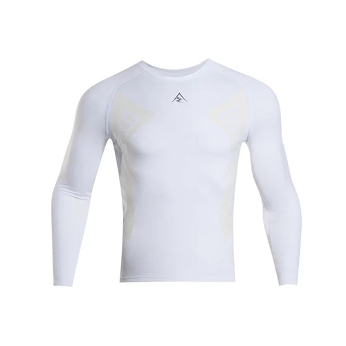 Rigorer Long Sleeves Compression Shirt With AR Logo White